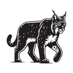 Systematic lynx silhouette vector built for design framework integration – lynx silhouette – lynx vector – lynx illustration – silhouette of lynx

