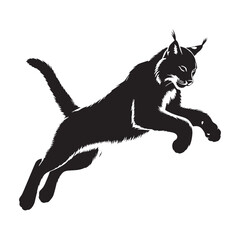 Consistent-line lynx silhouette vector tailored for professional assets – lynx silhouette – lynx vector – lynx illustration – silhouette of lynx

