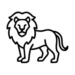 Lion outline vector illustration african animal king of beasts line art drawing design template © PURE VECTOR WORK