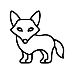 Outline drawing of a fox vector illustration cute fox icon animal clip art design element drawing fox