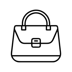Outline handbag purse tote bag fashion accessory stylish women's bag leather bag design icon vector