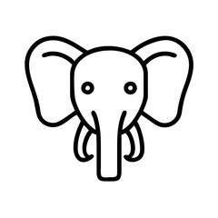 Elephant head outline drawing vector illustration african animal wildlife safari zoo icon art design graphic