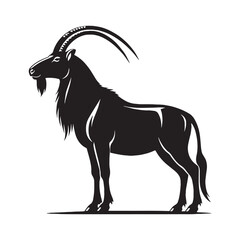 Fine-line saiga silhouette vector perfect for detailed logo work – saiga silhouette – saiga vector – saiga illustration – silhouette of saiga

