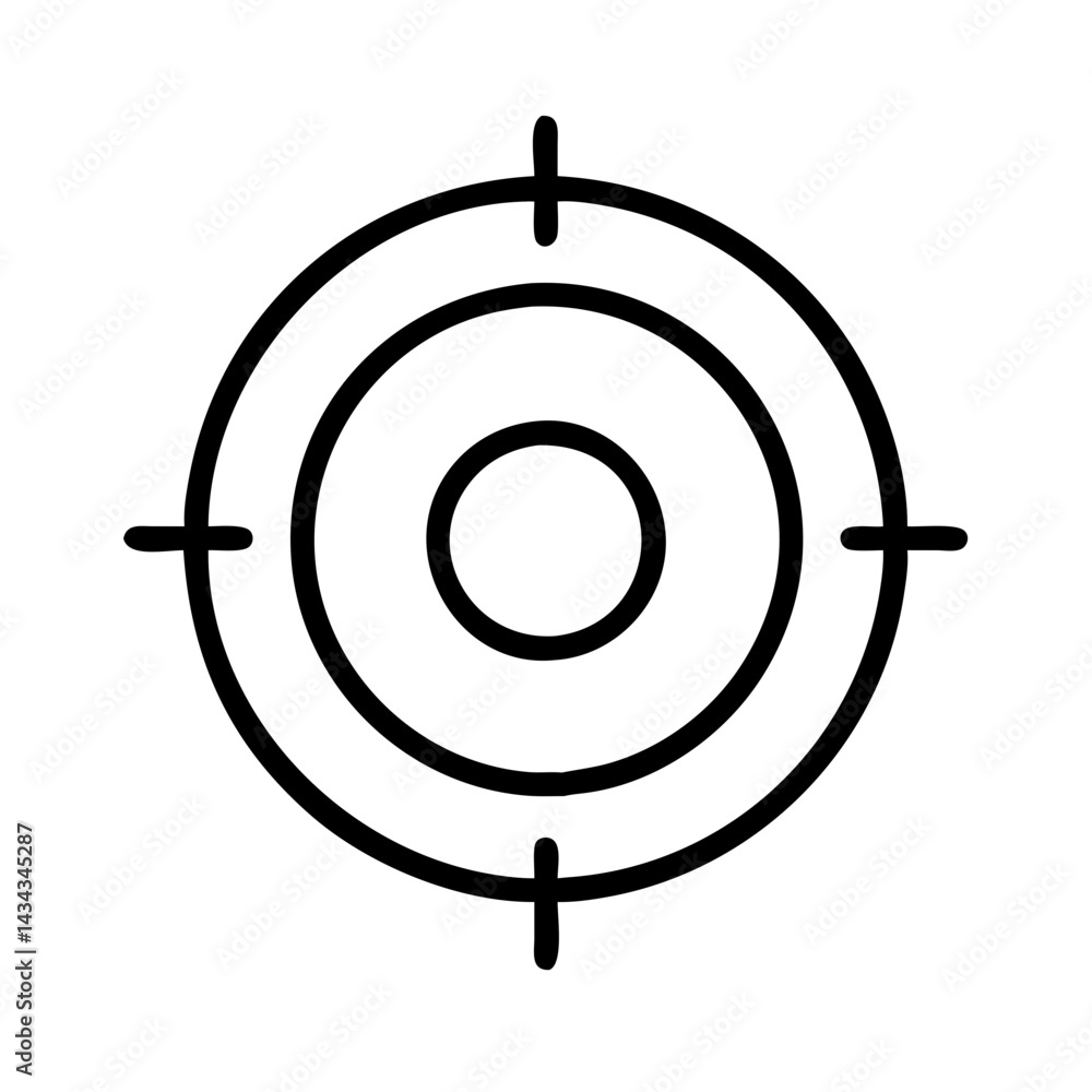 Poster vector target icon design for graphic design projects and ui design aiming and accuracy concept