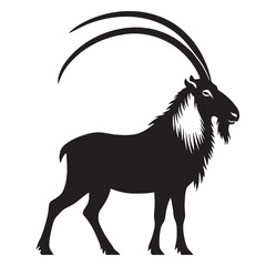 Crisp-outline saiga silhouette vector tailored for sharp brand marks – saiga silhouette – saiga vector – saiga illustration – silhouette of saiga

