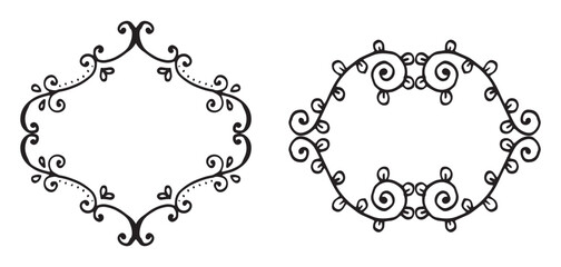 Obraz premium Set Hand drawn wedding album ornaments