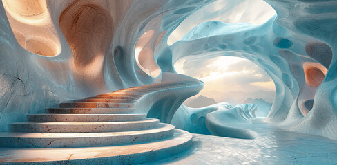 An image of a decorative staircase,Generated AI
