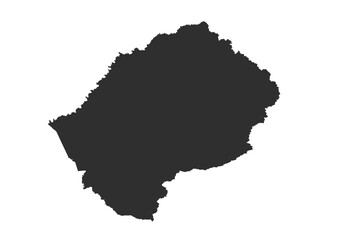 Silhouette outline map of Lesotho in black and white. Perfect for geographic presentations, educational materials, and minimalist design projects