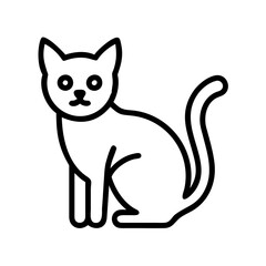 Cat outline drawing vector illustration domestic animal feline pet kitten simple line art design icon