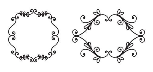 Set Hand drawn wedding album ornaments