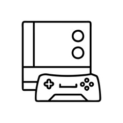 Vector illustration of a video game console and controller for gaming entertainment system design