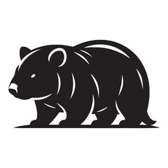 Refined wombat silhouette vector built for professional identity applications – wombat silhouette – wombat vector – wombat illustration – silhouette of wombat

