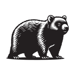 Soft-edged wombat silhouette vector formatted for versatile branding kits – wombat silhouette – wombat vector – wombat illustration – silhouette of wombat

