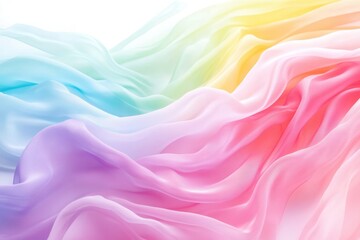 Obraz premium Ethereal Dreams: A Macro Exploration of Flowing Pastel Fabrics in a Fantasy-Inspired Abstract Composition.