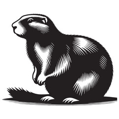 Polished prairie dog silhouette vector crafted for elegant visual identities – prairie dog silhouette – prairie dog vector – prairie dog illustration – silhouette of prairie dog

