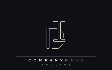 DI Abstract Line Style Logo. Minimalist Design Featuring the Letters D and I Abstract Line Style