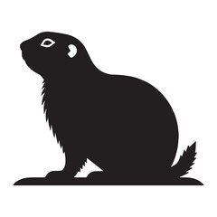 Streamlined prairie dog silhouette vector designed for precise logo work – prairie dog silhouette – prairie dog vector – prairie dog illustration – silhouette of prairie dog

