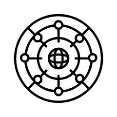 Global network connection icon vector illustration for technology and communication design concept