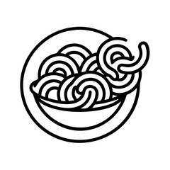 Delicious spaghetti pasta bowl italian food cuisine restaurant meal dish vector graphic design