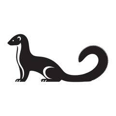 Ultra-clean ermine silhouette vector suited for minimalist art packs – ermine silhouette – ermine vector – ermine illustration – silhouette of ermine

