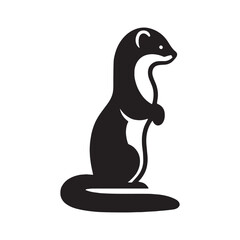 Crisp-outline ermine silhouette vector tailored for sharp brand marks – ermine silhouette – ermine vector – ermine illustration – silhouette of ermine

