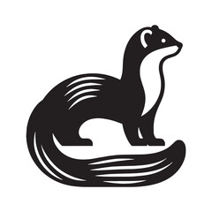 Sleek-profile ermine silhouette vector optimized for web and print use – ermine silhouette – ermine vector – ermine illustration – silhouette of ermine

