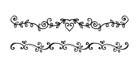 Set Hand drawn wedding album ornaments