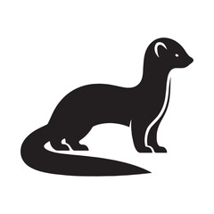 Streamlined ermine silhouette vector built for versatile digital assets – ermine silhouette – ermine vector – ermine illustration – silhouette of ermine

