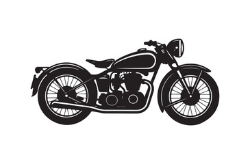 Obraz premium Vintage Motorcycle Silhouette Illustration Classic Retro Bike Clipart Art Design