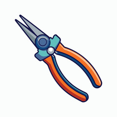 needle nose pliers vector art illustration