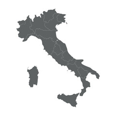 Modern Italy Map with Regional Borders