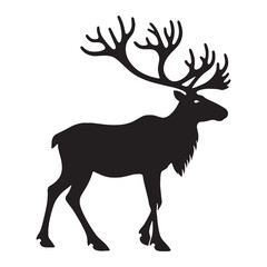 Sleek-profile caribou silhouette vector optimized for web and print – caribou silhouette – caribou vector – caribou illustration – silhouette of caribou

