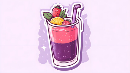 Illustration of a juice sticker 