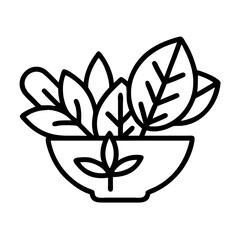 Bowl of fresh salad leaves vector illustration for healthy eating and vegan lifestyle concept