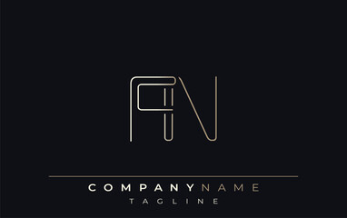 FN Abstract Line Style Logo. Minimalist Design Featuring the Letters F and N Abstract Line Style