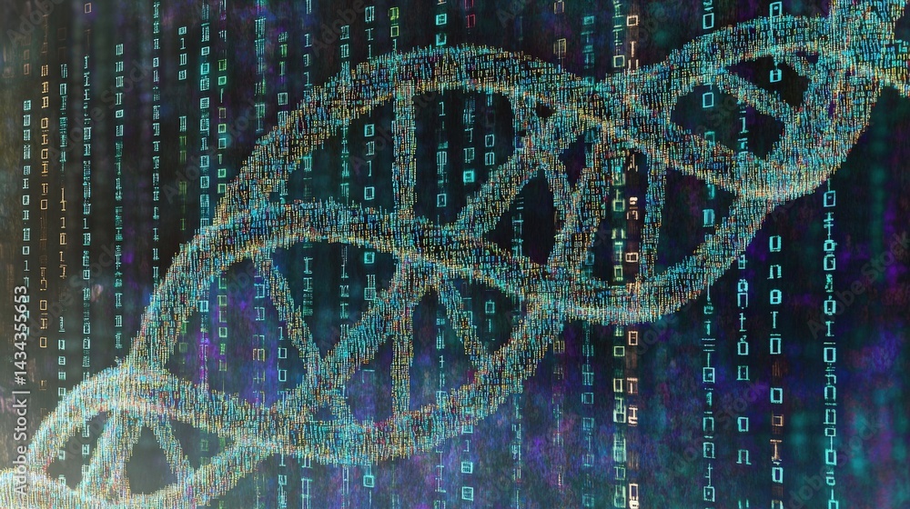 Poster digital representation of dna structure