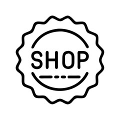 Shop now online store retail shopping commerce market sale purchase buy badge label vector design