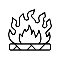 Fire flame bonfire campfire burn heat hot warm danger flame fire blaze inferno fire pit vector icon