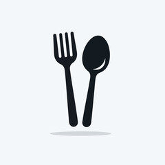 fork and spoon silhouette vector elements