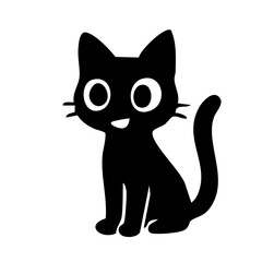 Cute cat standing casual silhouette