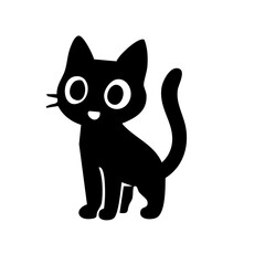 Cute cat laying relaxed silhouette