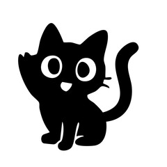 Cute cat sitting cute pose silhouette
