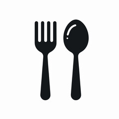 fork and spoon silhouette vector elements