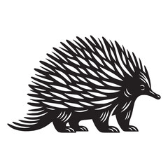 Consistent-shape echidna silhouette vector built for design clarity – echidna silhouette – echidna vector – echidna illustration – silhouette of echidna

