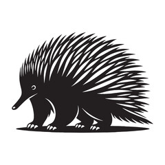 High-precision echidna silhouette vector ready for versatile branding tools – echidna silhouette – echidna vector – echidna illustration – silhouette of echidna

