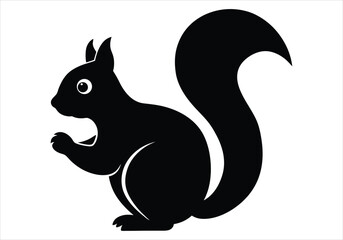 Squirrel Silhouette isolated on white background