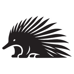 Balanced-form echidna silhouette vector built for professional brand use – echidna silhouette – echidna vector – echidna illustration – silhouette of echidna

