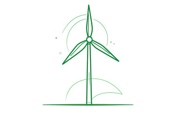 Wind Turbine Pictogram – Eco-Friendly Energy Icon with Transparent Background