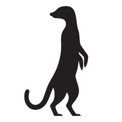 Simplified meerkat silhouette vector engineered for scalable logo applications – meerkat silhouette – meerkat vector – meerkat illustration – silhouette of meerkat

