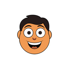 smiling cartoon face icon big vector illustration